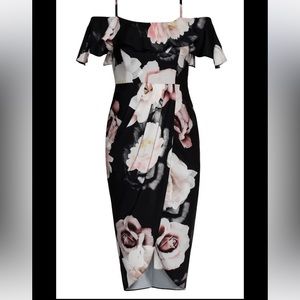 City Chic Austin floral ruffle detail dress NEW